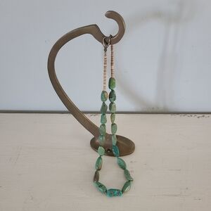 Genuine Turquoise Nugget and Heishi Bead Necklace